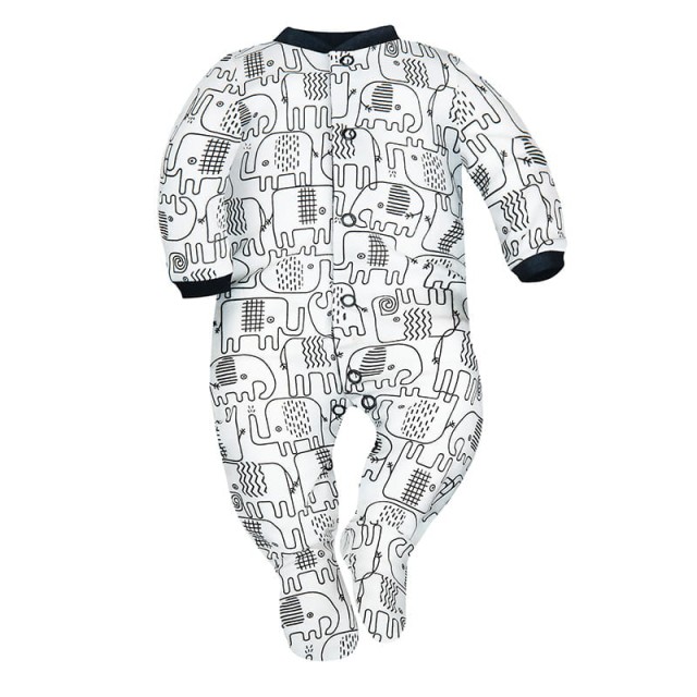 Pajac niemowlęcy Czarne Słonie - Dolce Sonno