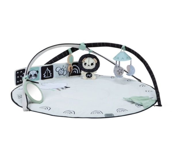 Tiny Love mata edukacyjna z pałąkiem i karuzelą 2 w 1 Decor czarno-biała
