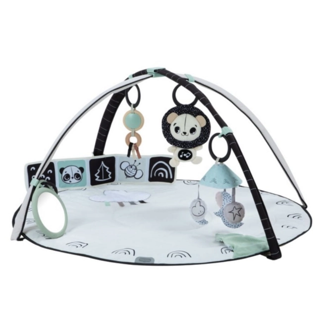 Tiny Love mata edukacyjna z pałąkiem i karuzelą 2 w 1 Decor czarno-biała