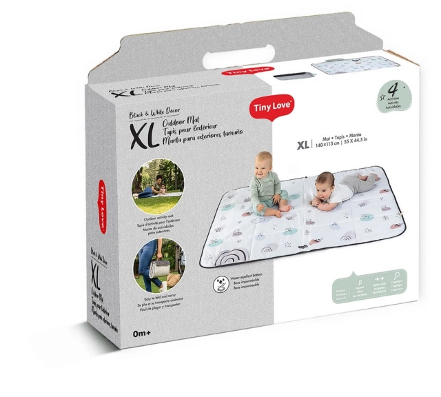 Tiny Love mata edukacyjna podróżna XL Decor czarno-biała
