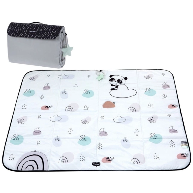 Tiny Love mata edukacyjna podróżna XL Decor czarno-biała