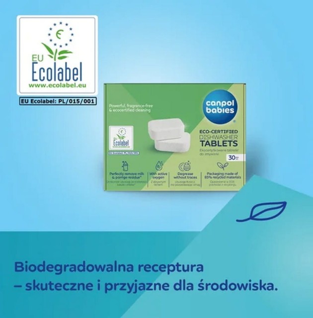 Ekocertyfikowane tabletki do zmywarki 30szt Canpol