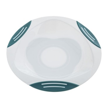 Talerzyk z przyssawką dla dzieci Turkus / biel Akuku