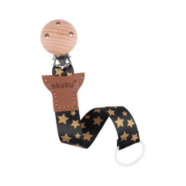 Tasiemka, zawieszka do smoczka Gwiazdki Złote Akuku    