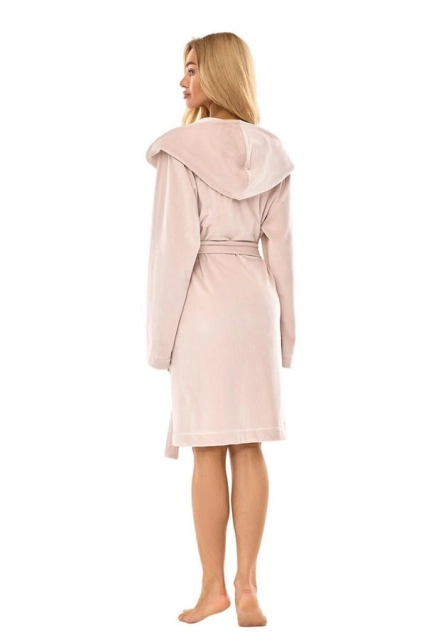 Szlafrok damski krótki z kapturem Luna - Angora | L&L 2509