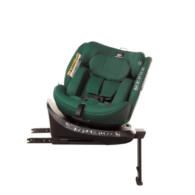Fotelik samochodowy z obrotową bazą ENZO-FIX 40 - 150cm DARK GREEN I-SIZE 4BABY