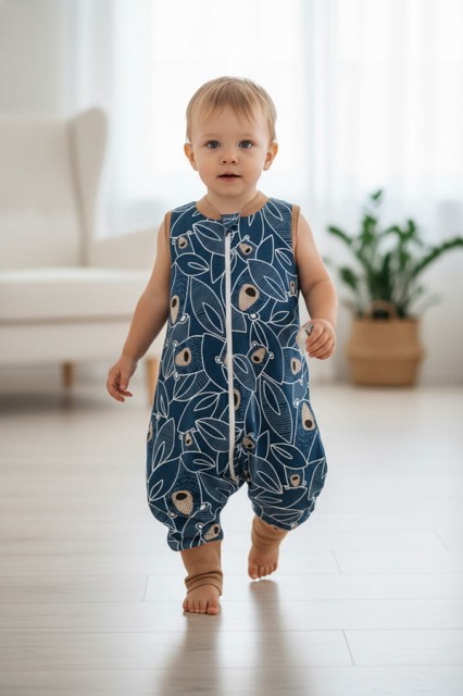 Śpiworek bawełniany z nogawkami Misie na liściach 1 TOG - Dolce Sonno