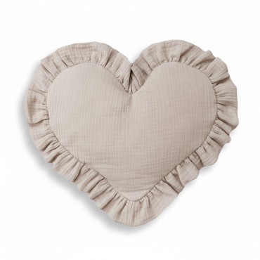 Poduszka muślinowa dla niemowląt Serduszko Beż | Dolce Sonno 