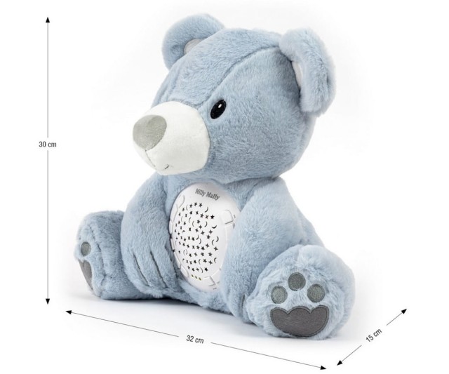 Zabawka pluszowa z projektorem Milly Bear Blue - Milly Mally
