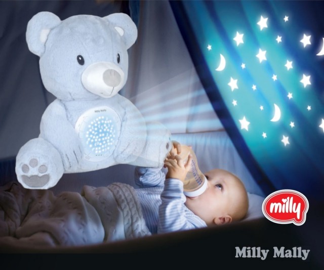 Zabawka pluszowa z projektorem Milly Bear Blue - Milly Mally