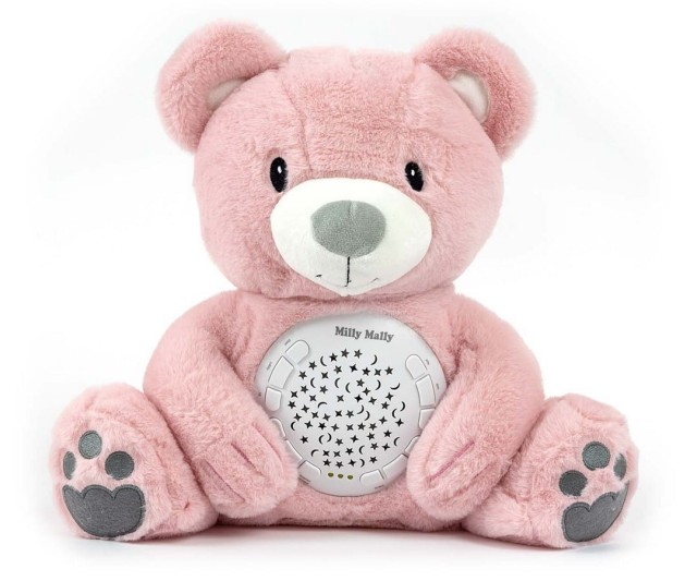 Zabawka pluszowa z projektorem Milly Bear Pink - Milly Mally