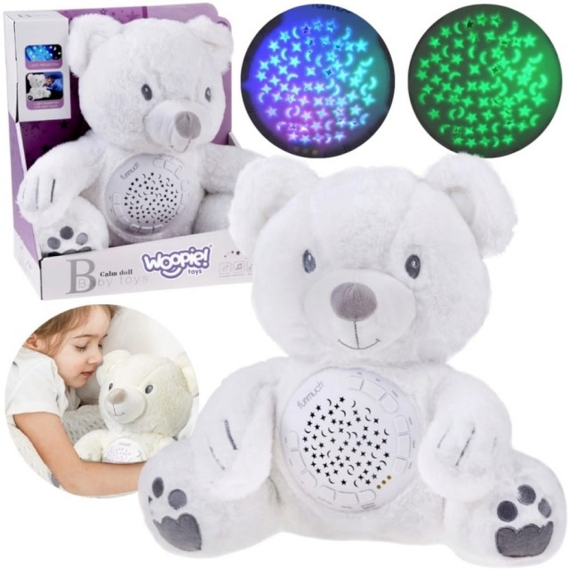 Zabawka pluszowa z projektorem Miś biały WOOPIE 58090