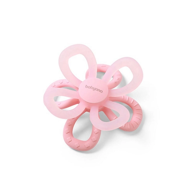 Gryzak silikonowy Flower - różowy | Babyono