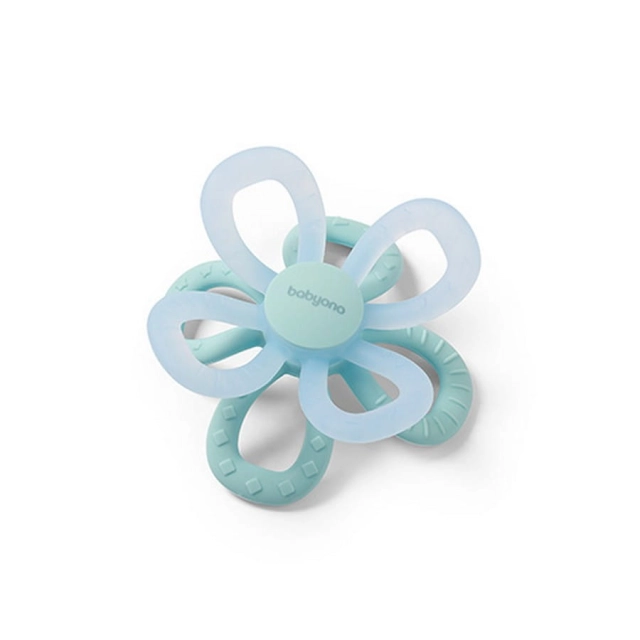 Gryzak silikonowy Flower - niebieski | Babyono