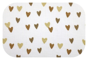 Pieluszka tetrowa 100% bawełna - Serca beżowe | Ega  