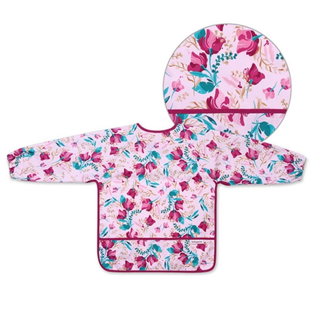 Śliniak zmywalny z długim rękawem Floral dla dzieci 2-4 lata BabyOno 1477/01