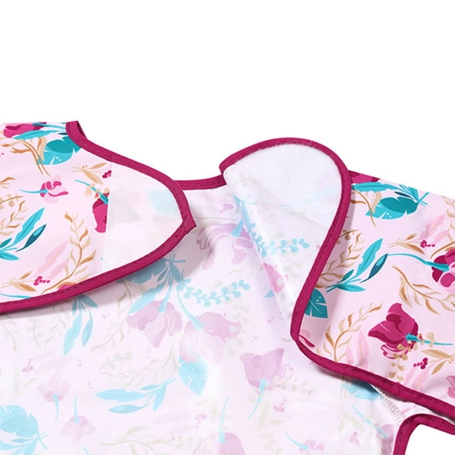 Śliniak zmywalny z długim rękawem Floral dla dzieci 2-4 lata BabyOno 1477/01