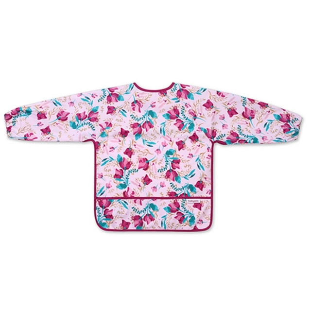 Śliniak zmywalny z długim rękawem Floral dla dzieci 2-4 lata BabyOno 1477/01