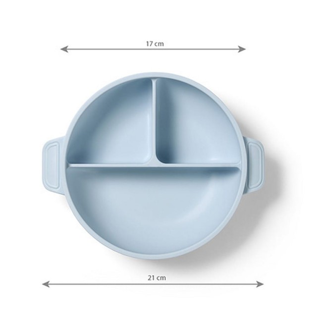 Silikonowy talerzyk z przyssawką i przykrywką Niebieski BabyOno 1661/01