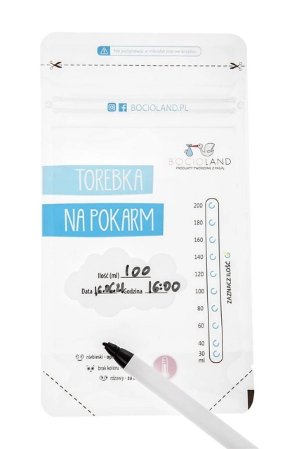 Woreczki do przechowywania pokarmu 200 ml Bocioland 50 szt