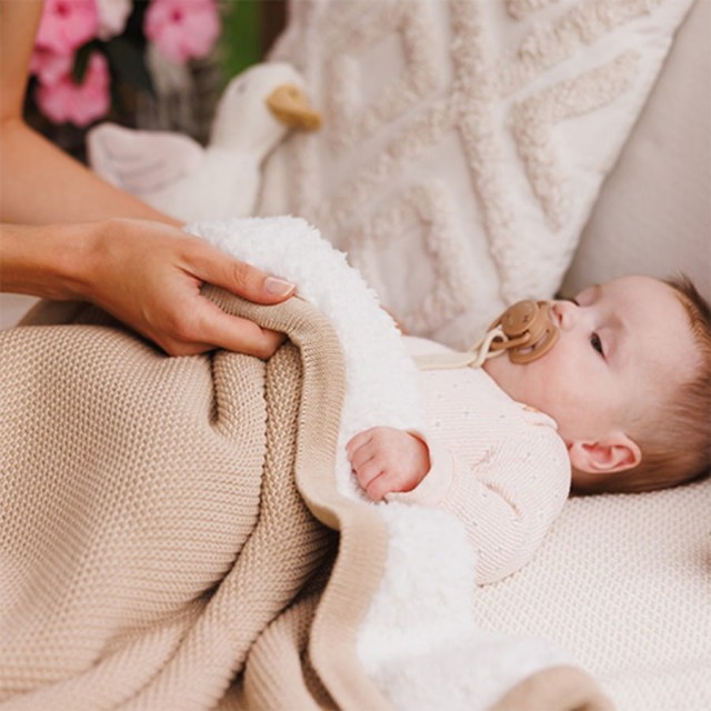 Kocyk bawełniany z ociepleniem Beżowy | BabyOno 1659/02