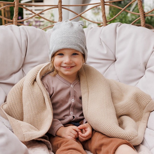 Kocyk bawełniany z ociepleniem Beżowy | BabyOno 1659/02