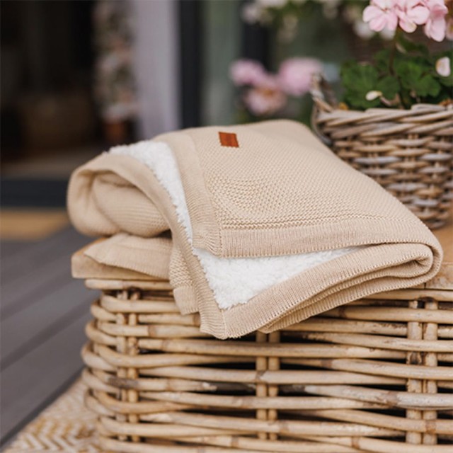 Kocyk bawełniany z ociepleniem Beżowy | BabyOno 1659/02