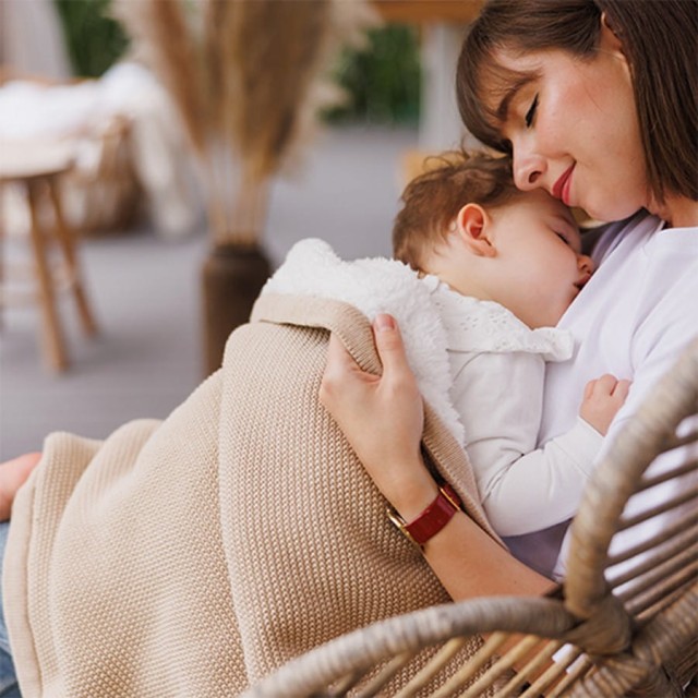 Kocyk bawełniany z ociepleniem Beżowy | BabyOno 1659/02