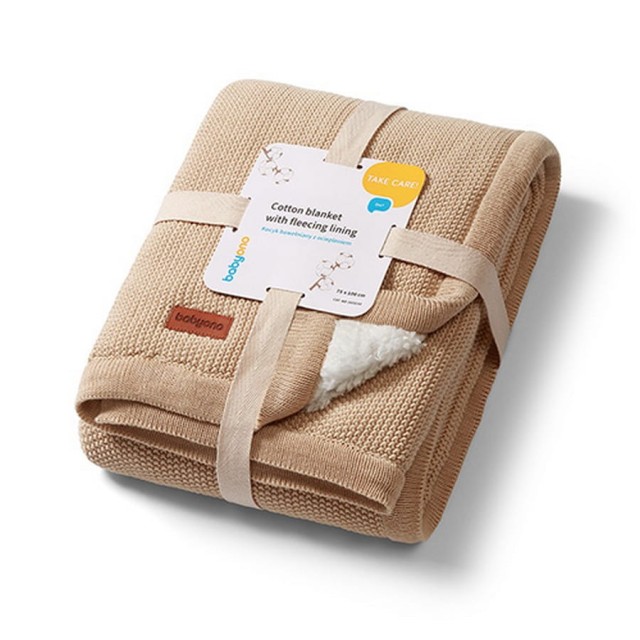 Kocyk bawełniany z ociepleniem Beżowy | BabyOno 1659/02