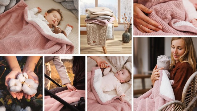 Kocyk bawełniany z ociepleniem 75x100 cm Różowy | BabyOno 1659/01