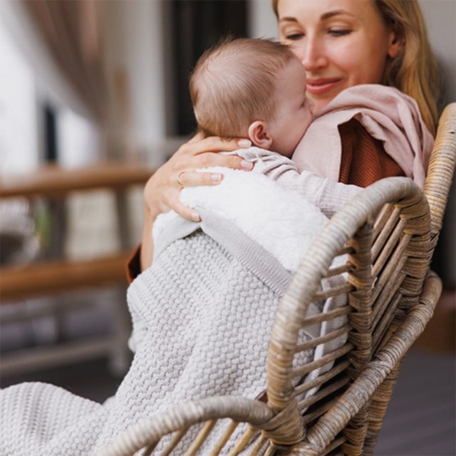 Kocyk bawełniany z ociepleniem 75x100 cm Szary | BabyOno 1658