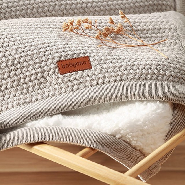 Kocyk bawełniany z ociepleniem 75x100 cm Szary | BabyOno 1658