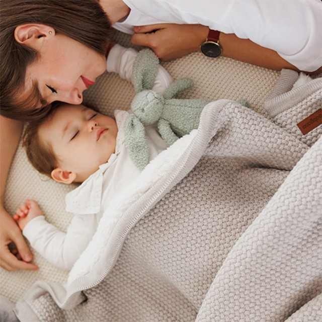 Kocyk bawełniany z ociepleniem 75x100 cm Szary | BabyOno 1658