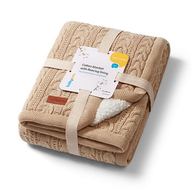 Kocyk bawełniany z ociepleniem 75x100 cm Beżowy | BabyOno 1657