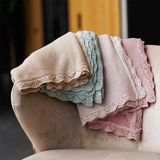 Kocyk niemowlęcy z włókna bambusowego 75x100 cm - Różowy | Babyono 1674/01