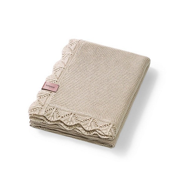 Kocyk niemowlęcy z włókna bambusowego 75x100 cm - Jasny beż | Babyono 1674/02