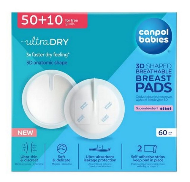 Wkładki laktacyjne oddychające 60 szt. Canpol Babies