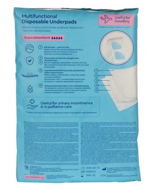 Wielofunkcyjne, jednorazowe podkłady higieniczne 10 szt. - Canpol Babies