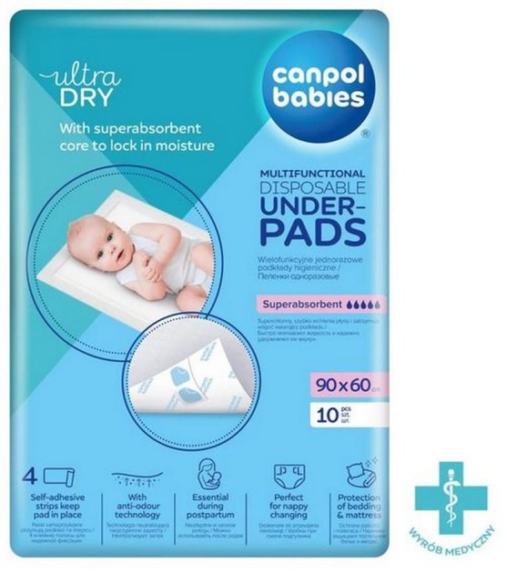 Wielofunkcyjne, jednorazowe podkłady higieniczne 10 szt. - Canpol Babies
