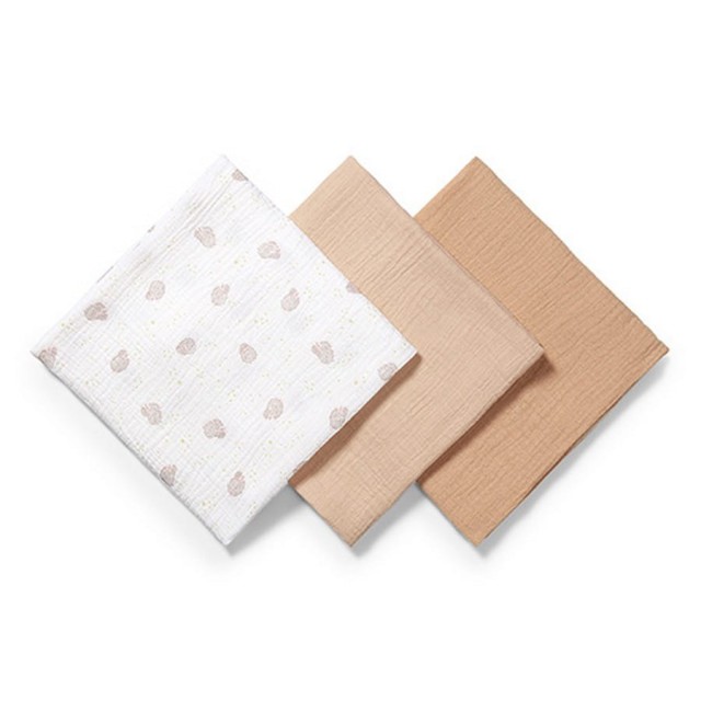 Zestaw pieluszek z muślinu marszczonego 3szt 70x70cm | Babyono 282/02