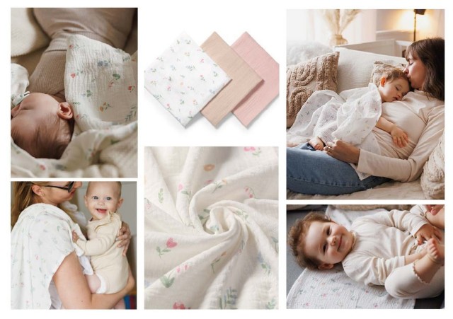 Zestaw pieluszek z muślinu marszczonego 3szt 70x70cm | Babyono 282/01