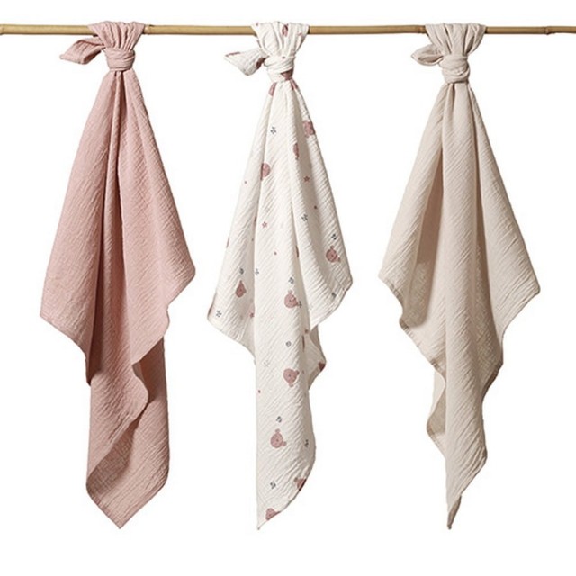 Zestaw pieluszek z muślinu marszczonego 3szt 70x70cm | Babyono 282/03