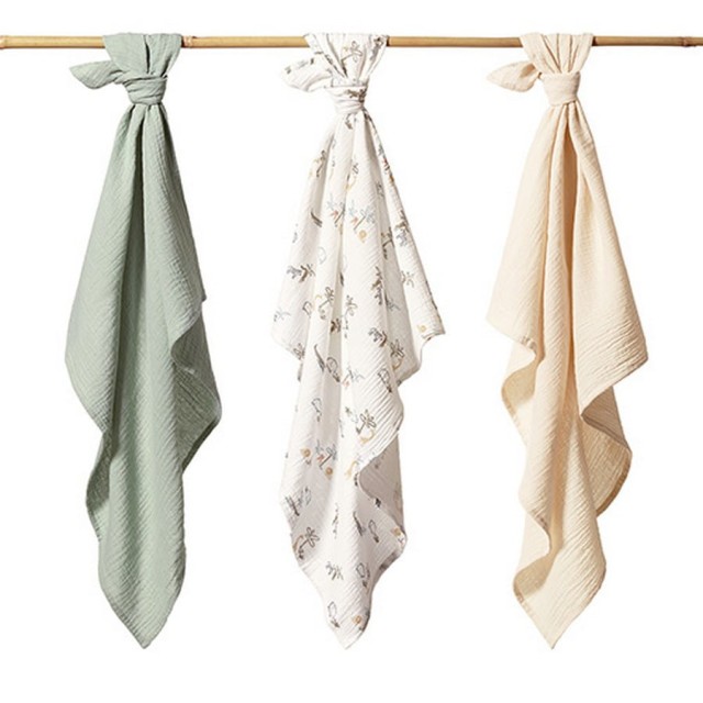 Zestaw pieluszek z muślinu marszczonego 3szt 70x70cm | Babyono 282/04