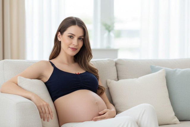 Biustonosz ciążowy i do karmienia EASY BRA granatowy