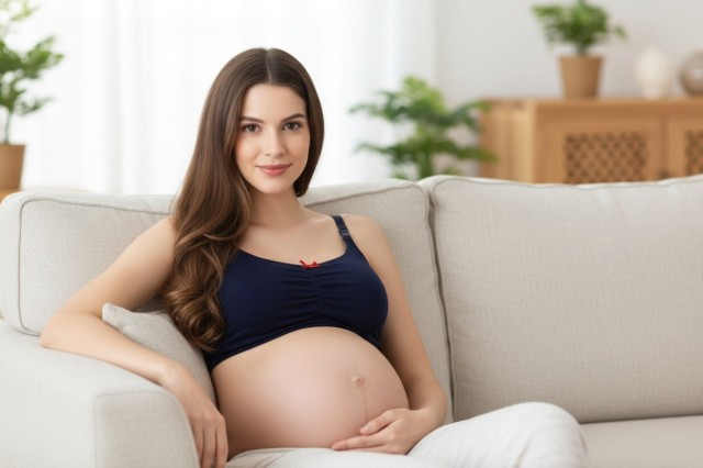 Biustonosz ciążowy i do karmienia EASY BRA granatowy