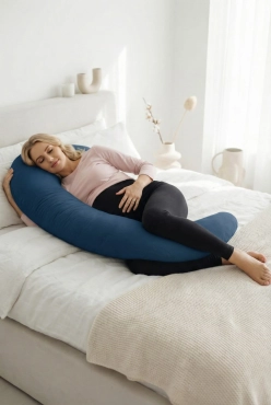 Poduszka Ciążowa Rogal dla kobiet w ciąży 240 cm Muślin Granat | Dolce Sonno
