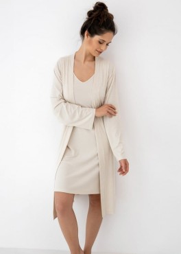 Komplet damski Julienne z delikatnej wiskozy - Koszula nocna i szlafrok od Sensis