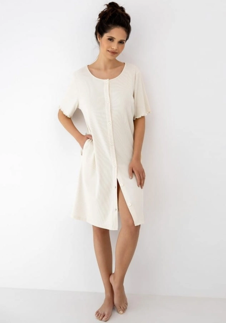 Koszula nocna rozpinana z krótkim rękawem Bayla - Sensis