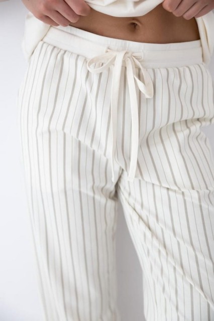 Bawełniana piżama damska z krótkim rękawem i długimi spodniami Soleil od Sensis