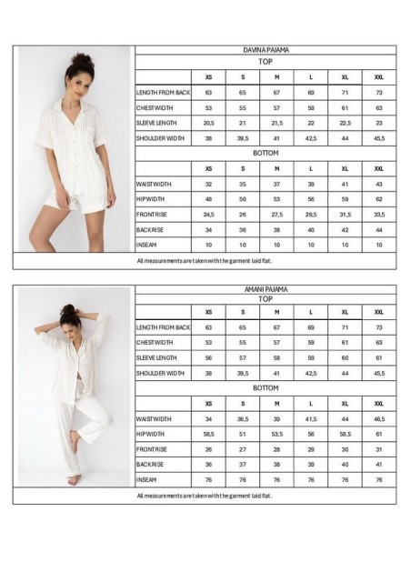 Wiskozowa piżama damska zapinana na guziki z kołnierzykiem Davina w paski od Sensis